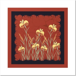 Minoan saffron flowers Posters and Art